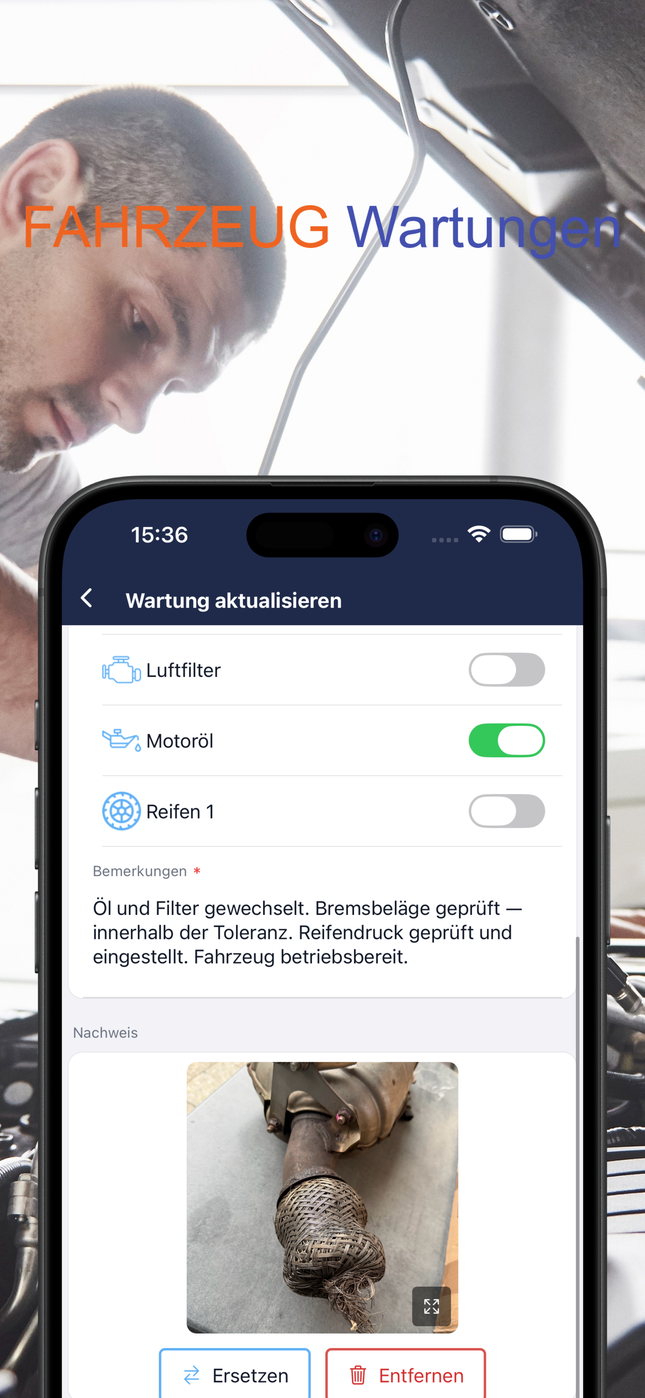 Wartungsservice protokollieren