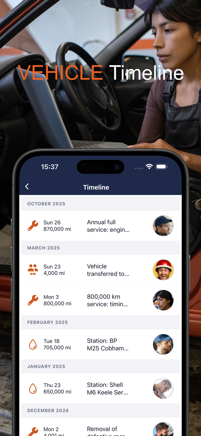 Vehicle maintenance timeline